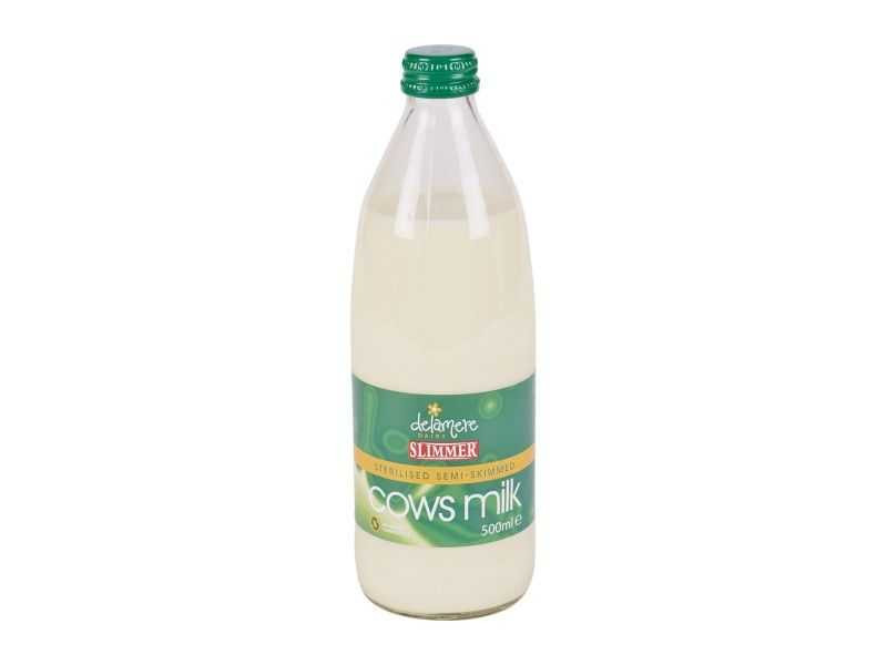 Delamere Sterilised Semi-Skimmed Milk - Glass Bottle (500ml)