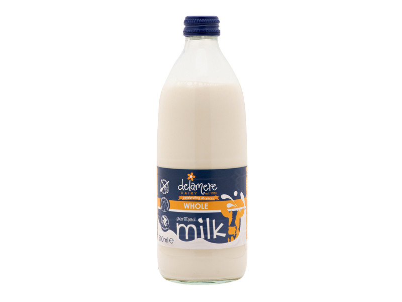 Delamere Sterilised Whole Milk - Glass Bottle (500ml)