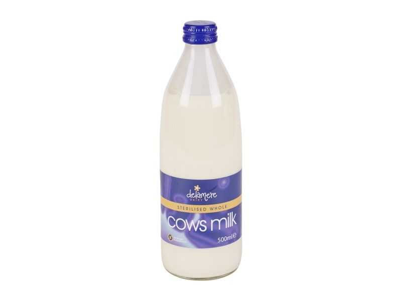 Delamere Sterilised Whole Milk - Glass Bottle (500ml)