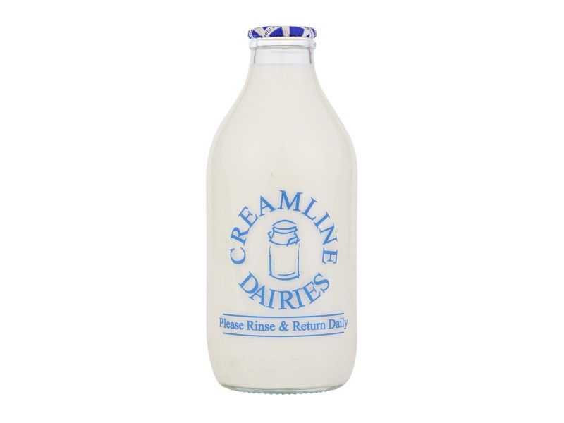 Skimmed Milk Glass Bottle (568ml/ 1 Pint)