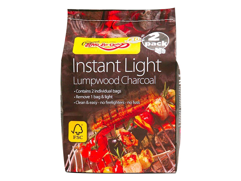 Bar-Be-Quick 2 Pack Instant Lighting Lumpwood Charcoal
