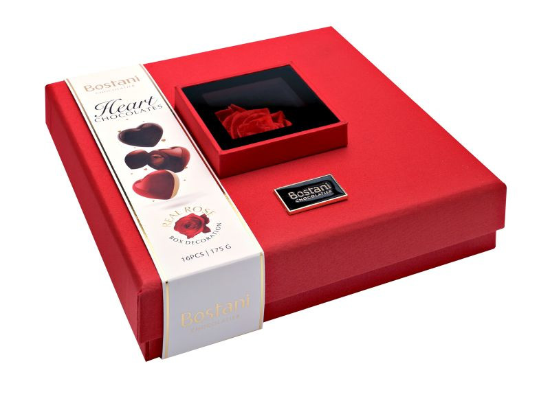 Bostani Rose Box Chocolate Hearts Collection 175g