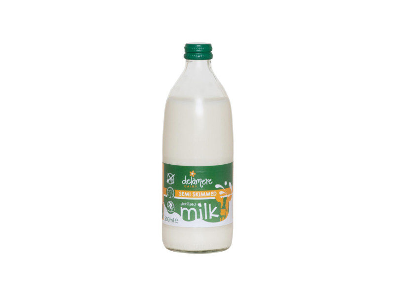 Delamere Sterilised Skimmed Milk - Glass Bottle (500ml)