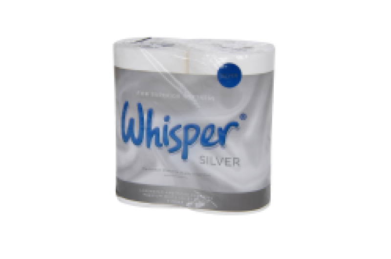 Whisper Silver 3 Ply Toilet Roll ( x 4)