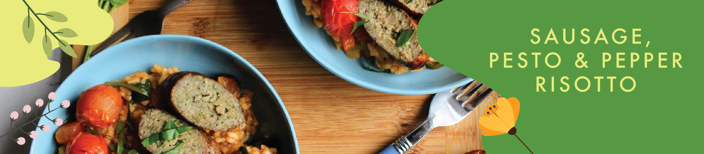 Sausage, Pesto & Pepper Risotto
