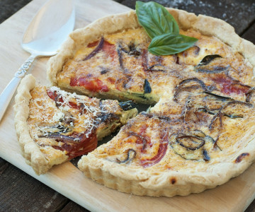 Goat's Cheese & Red Onion Quiche
