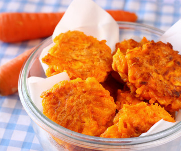 Spicy carrot and coriander fritters  