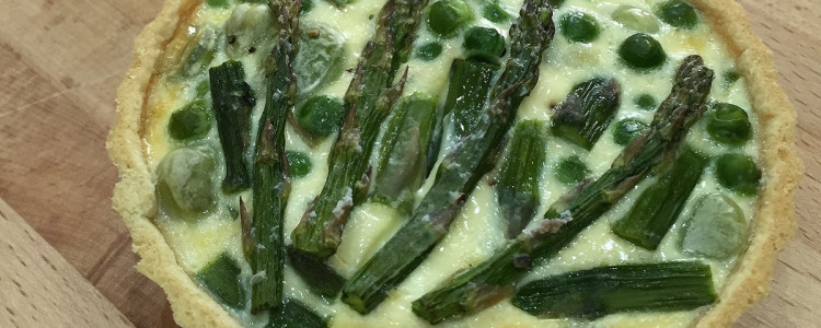 Broad Bean, Pea and Asparagus Mini Quiche