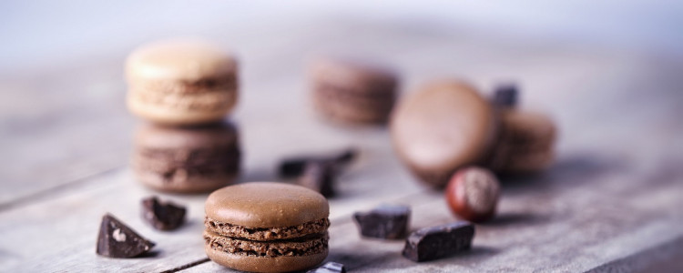 Chocolate and Vanilla Macarons