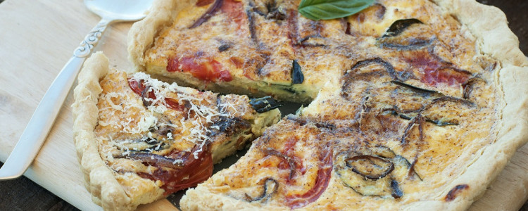 Goat's Cheese & Red Onion Quiche