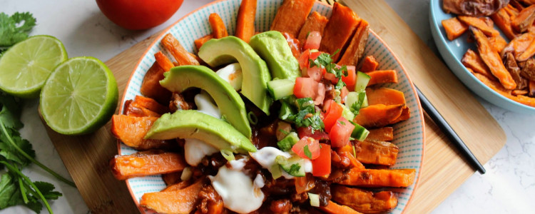 Loaded Chilli Sweet Potato Fries