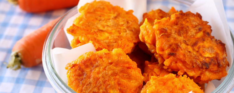 Spicy carrot and coriander fritters  